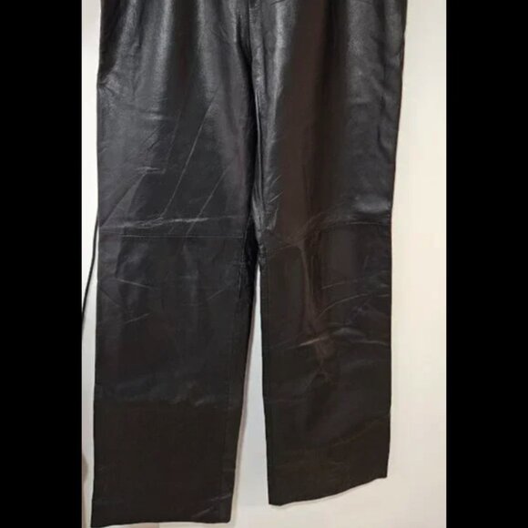 Vintage black genuine leather pant size 27 - Picture 6 of 9